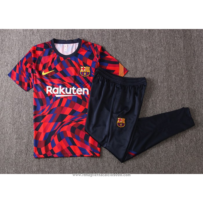 Tuta da Track FC Barcellona Manica Corta 2020 2021 Rosso